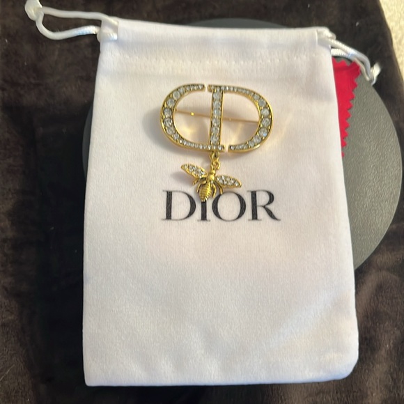 DIOR CD CRYSTAL BEE FASHION BROOCH - Picture 6 of 7